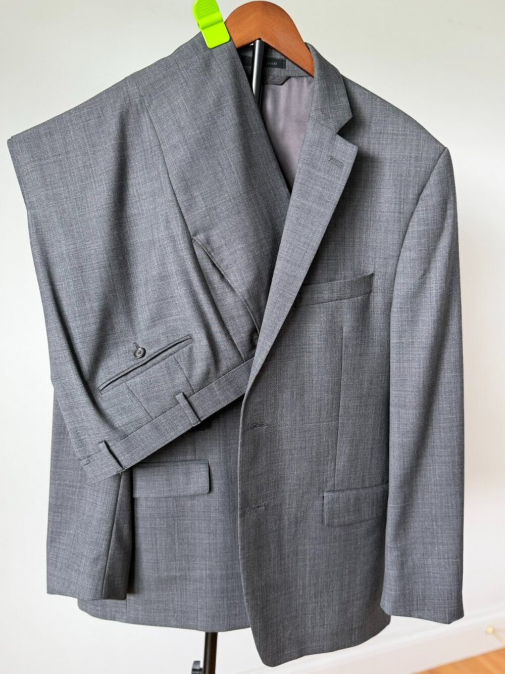 Lauren Ralph Lauren Mens 100% Wool 2 Piece Suit Charcoal 42R/~38x31 (w/Flaw)